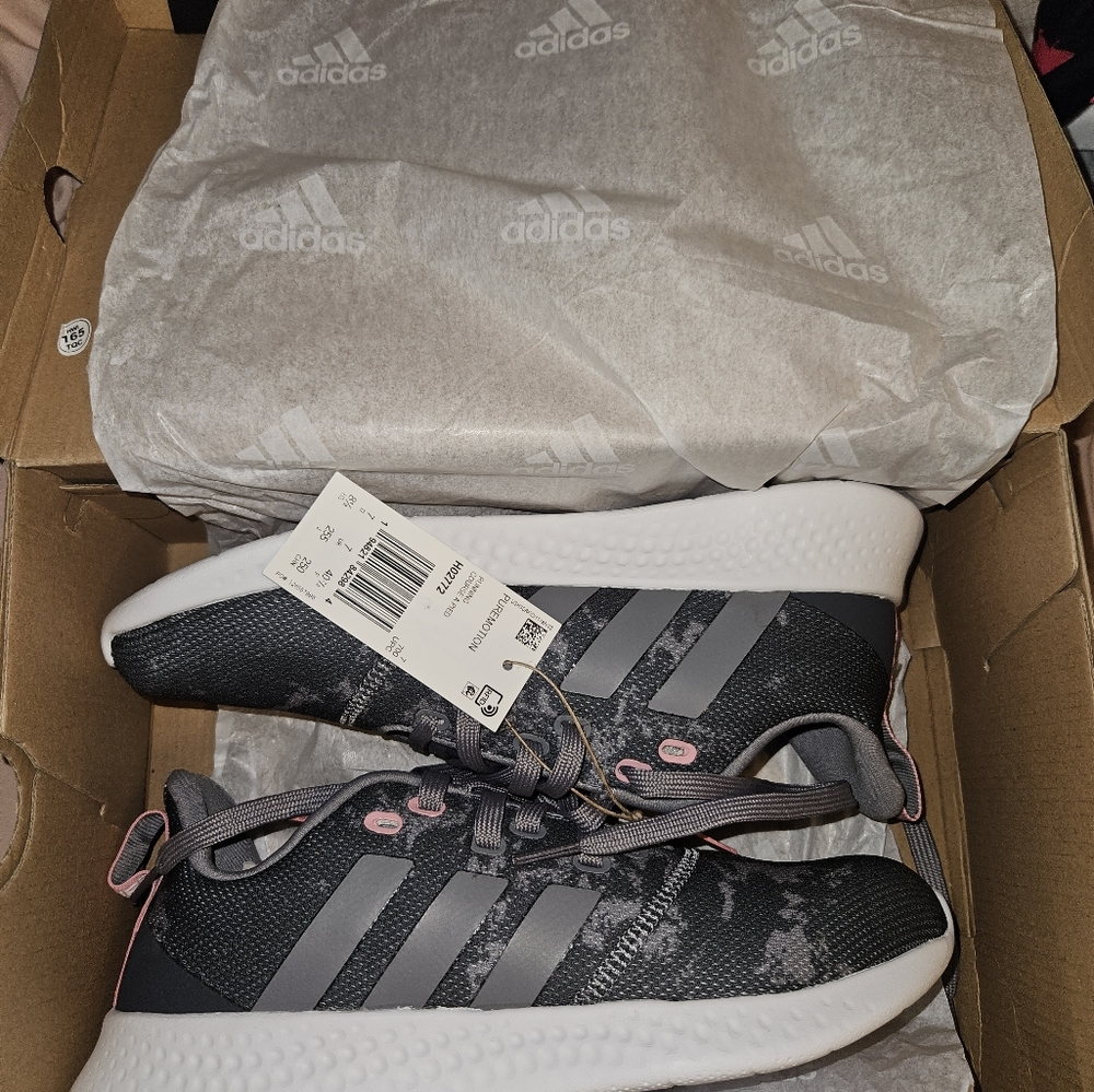 Adidas Gray and White Running Shoes